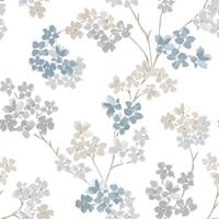 ART FOR THE HOME Superfresco Easy - Vliestapete Bailey - Blumen - Blau/Grau - 10m x 52cm