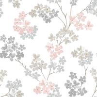 ART FOR THE HOME Superfresco Easy - Vliestapete Blumen - Rosa/Grau - 10m x 52cm