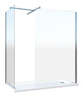 GIORGY Zweifache Walk In Duschwand mit oberem T-förmigen Tragarm 8 mm Glas reversibel 98-100 x 98-100 H 200 cm