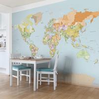 Bilderwelten Vliestapete - Politische Weltkarte - Vlies Fototapete Breit Größe HxB: 255cm x 384cm