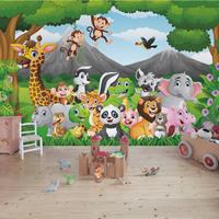 Bilderwelten Kindertapete Wilde Dschungeltiere - Vlies Fototapete Breit Größe HxB: 225cm x 336cm