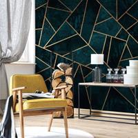 K&L WALL ART Geometrische Tapete Gold Fototapete Edelstein abstrakt 240x260cm