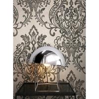 NEWROOM Tapete Grau Vliestapete Ornament - Barocktapete Barock Schwarz Beton-Optik Prunk Glamour Mustertapete - Grau