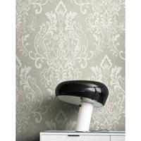 NEWROOM Tapete Grau Vliestapete Ornament - Barocktapete Barock Weiß Creme Beton-Optik Prunk Glamour Mustertapete - Grau