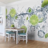 Bilderwelten Fototapete - Erfrischende Limette - Vlies Breit Größe HxB: 225cm x 336cm