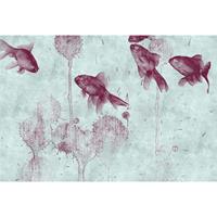 A.S. CREATIONS A.s.creations - Fototapete pond 2 DD110826 Livingwalls Walls by Patel Vliestapete Blau Rosa Rot Türkis - Beige, Braun, Grau