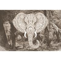 A.S. CREATIONS DD118125 ElephantHead2 Atelier 47 fototapete tiere orientalisch wald natur 270 x 400 cm (4 Teile) Fototapeten Online-Shop - Beige / Crème, Grau