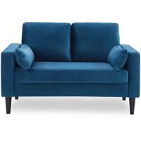 ALICE'S HOME 2-Sitz Sofa - Bjorn 2 - Blau, Gestell aus Holz, Samtbezug, Sofa im skandinavischen Stil