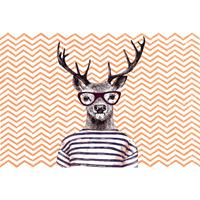 A.S. CREATIONS A.s.creations - DD118175 ModernDeer2 Atelier 47 fototapete tiere grafik modern 270 x 400 cm (4 Teile) Fototapeten bei BRICOFLOR kaufen - Orange /