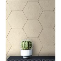 NEWROOM Tapete Beige Vliestapete Stein - Steintapete Modern Grau Schwarz Hexagon Beton Steinoptik Industrial Backstein - Beige