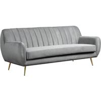 HABITAT ET JARDIN Sofa aus grauem Samt Evans - 195 x 84 x 82 cm - 3-Sitzer-Sofa
