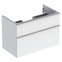 Geberit iCon wastafelonderkast 2 lade 89x47,6 cm, wit/chroom