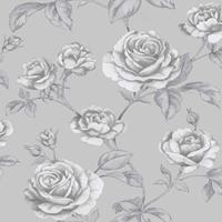 ART FOR THE HOME Boutique - Vliestapete - Rosen/Blumen - Mica Effekt - Silber - 10m x 52cm