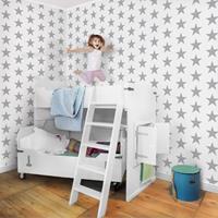 Bilderwelten Mustertapete für Kinderzimmer - No.YK43 Sterne weiß - Vliestapete Breit Größe HxB: 225cm x 336cm