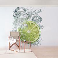 Bilderwelten Küchentapete - Lime Bubbles - Vlies Fototapete Breit Größe HxB: 225cm x 336cm