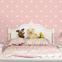 Bilderwelten Mustertapete für Kinderzimmer - No.YK59 Weiße Herzen auf Rosa - Vliestapete Quadrat Größe HxB: 336cm x 336cm