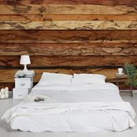 Bilderwelten Design Tapete - Woody Flamed - Tapete Holzoptik -Vlies Fototapete Breit Größe HxB: 225cm x 336cm