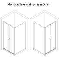 SCHULTE Duschkabine Set Sunny Pendeltür inkl. Seitenwand, Duschwanne und Stabilisationsbügel von , 5 mm Sicherheitsglas (ESG) Klar hell, Profilfarbe: