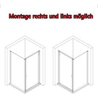 SCHULTE Duschkabine Set Sunny Drehtür inkl. Seitenwand, Duschwanne und Stabilisationsbügel von , 5 mm Sicherheitsglas (ESG) Klar hell, Profilfarbe: