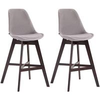 CLP 2er Set Barhocker Cannes Samt-grau-Cappuccino