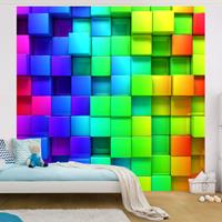 Bilderwelten 3D Tapete - 3D Würfel - 3D Vliestapete Quadrat Größe HxB: 288cm x 288cm