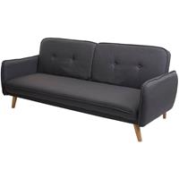 HHG Schlafsofa -468, Couch Klappsofa Gästebett Bettsofa, Schlaffunktion Stoff/Textil ~ anthrazit-grau