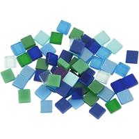 3x zakjes van 395x stuks Mozaiek tegels kunsthars groen/blauw 5 x 5 mm -