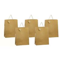 20x stuks luxe gouden papieren giftbags/tasjes met glitters 30 x 29 cm -
