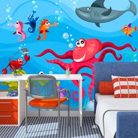 ARTGEIST Fototapete Tintenfisch und Hai cm 250x193 