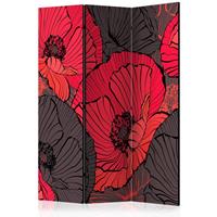 ARTGEIST 3teiliges Paravent Pleated poppies cm 135x172 