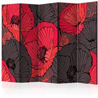 ARTGEIST 5teiliges Paravent Pleated poppies I cm 225x172 