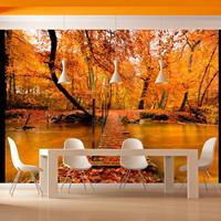 ARTGEIST Fototapete Holzbrücke im Wald cm 250x193 