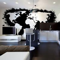 ARTGEIST Fototapete White continents black oc cm 450x270 