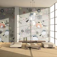 ARTGEIST Fototapete Süßes Vogeldesign mit ro cm 250x193 