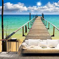 ARTGEIST Fototapete Strand Sonne Brücke cm 250x175 