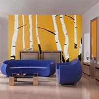 ARTGEIST Fototapete Birches on the orange back cm 350x270 