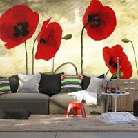 ARTGEIST Fototapete Gemalte Mohnblumen cm 250x193 