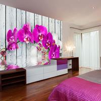 ARTGEIST Fototapete Violet orchids with water cm 300x231 