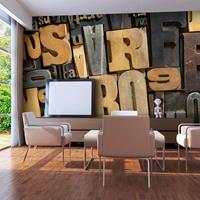 ARTGEIST XXL Tapete Buchstaben aus Holz cm 550x270 