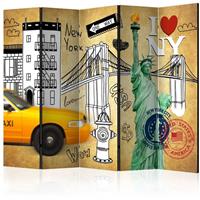 ARTGEIST 5teiliges Paravent One way New Yor cm 225x172 