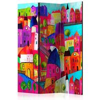 ARTGEIST 3teiliges Paravent Rainbowhued town cm 135x172 