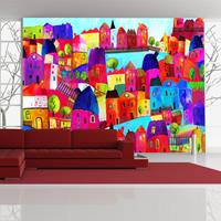 ARTGEIST Fototapete Rainbowhued town cm 300x231 