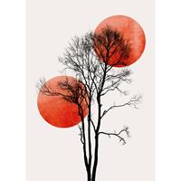 A.S. CREATIONS A.s.creations - DD119901 SunandMoon ARTist fototapete baum natur mond 280 x 200 cm (2 Teile) | Fototapeten Online-Shop - Rot, Schwarz / Anthrazit
