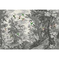 A.S. CREATIONS A.s.creations - DD121876 fancyforest1 Walls by Patel 3 vögel wald schwarz-weiß vintage landschaft 270 x 400 cm (4 Teile) | Fototapeten online