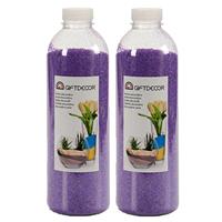 Giftdecor 4x pakjes hobby/decoratiezand lila paars 1,5 kg -