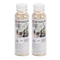 Giftdecor 2x pakjes decoratie steentjes/kiezeltjes fijn beige 500 gram -