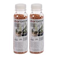 Giftdecor 2x pakjes decoratie steentjes/kiezeltjes fijn chocolade bruin 500 gram -