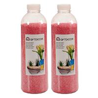 Giftdecor 2x pakjes hobby/decoratiezand fuchsia roze 1,5 kg -