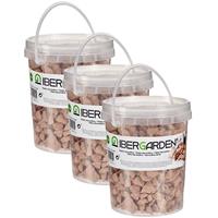 IBERGARDEN 3x pakjes decoratie steentjes/kiezels terracotta klein 1,5 kg -