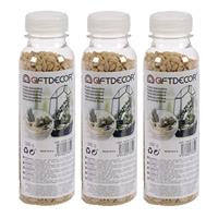 Giftdecor 3x pakjes decoratie steentjes/kiezeltjes fijn naturel bruin 500 gram -